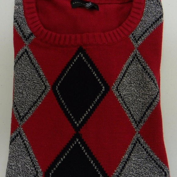 Geoffrey Beene Sweater Crew Neck Argyle Pullover - Picture 6 of 7